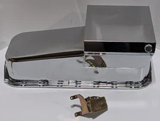 Chrome 58-79 Chevy 283 327 350 400 SBC Drag Race Style 7qt Oil Pan + Pickup Tube