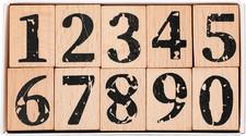 Number Stamps 0-9, 10 Pieces Number Rubber Stamp Set, 1 Inch Wooden Rubber Stamp