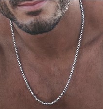 Titanium 24 Inch Chain Men's Classic Cuban Style Classic Rope Chain