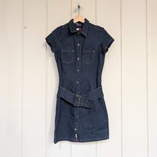 Vintage Tommy Hilfiger 90s Y2K Belted Denim Short Dress Jrs M