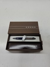 CROSS CALAIS METALLIC BLUE AND CHROME BALLPOINT PEN BRAND NEW Engraved