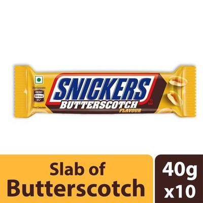 Snickers Butterscotch Flavour Chocolate Bar 40 Gram, Pack Of 6 chocolate Bars