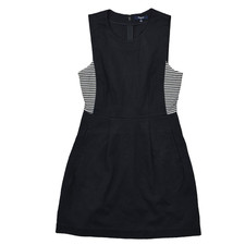 New Madewell Women's Size 2 A-Line Dress Black Knee Length Casual Crew Cotton