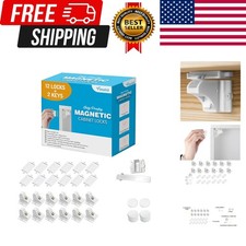 Adhesive Magnetic Cabinet Locks 12 Locks and 2 Keys