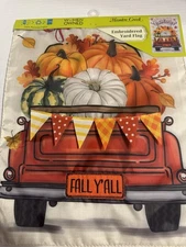 New Meadow Creek Seasons Greetings Fall Yall Garden Flag Embroidered Country