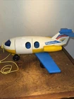 Vintage Fisher Price Little People Blue & Yellow Airplane 1980 Jet Plane