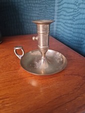 Wee Willy Winky Brass Chamberstick 4" Tall, Vintage Candlestick / Candle Holder