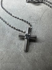 Necklace Accessory K18WG 18K Gold Cross 1.73g Diamond