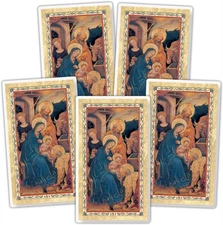Needzo Christmas Holy Family Cards, Prayer on Back, 2.5x4.5", Pack of 5, Italy