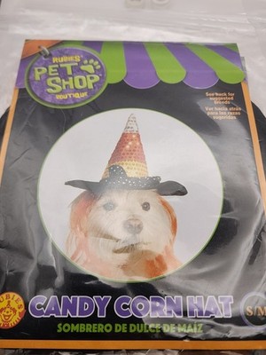 Candy Corn Hat for Dogs w/ Orange Hair by Rubies Pet Shop Boutique S/M Open Bag