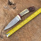 CUSTOM HANDMADE FORGED DAMASCUS STEEL SKINNING HUNTING KNIVES, W/SHEATH KHM-4 — photo 2