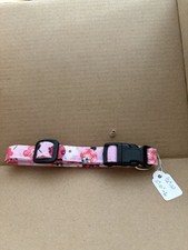 Collier chien femme punaise rose fait main - Taille X-small