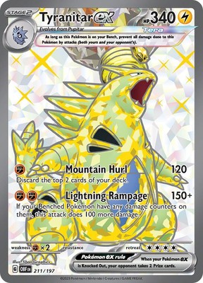 2 Tyranitar ex - 211/197 - SV03: Obsidian Flames (OBF)