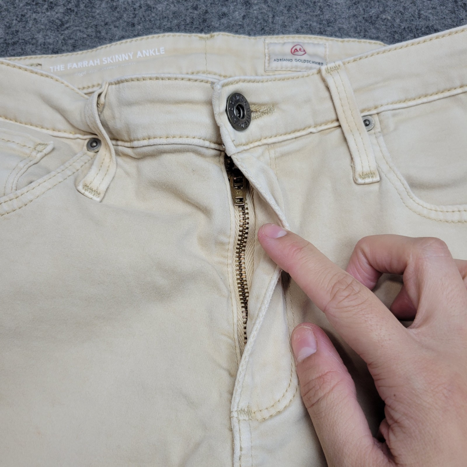 AG Adriano Goldschmied  Jeans Womens 27R Khaki Ankle Preppy Skinny The Farrah thumbnail 6