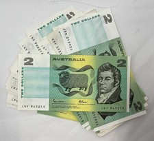 Australian Paper $2 Note Issued 1974 ~ 1984 Great Condition