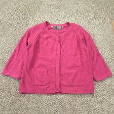 Habitat Clothes To Live In Pink Knit Sweater Snap Button Cardigan Pockets Size L