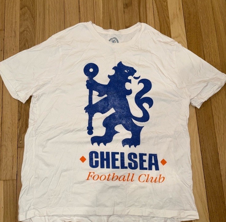 Chelsea Soccer Officially Licensed Shirt, White/Blue/Orange, Size XL