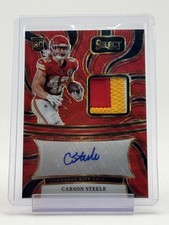 CARSON STEELE 2024 SELECT RPA ROOKIE PATCH AUTO RED WAVE PRIZM CHIEFS Q5167