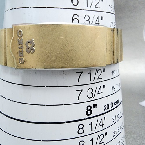 Seiko Orologio Digitale Uomo 34mm Tono Oro Cronografo Daydate A128-5009 Batteria Nuova - Foto 11 di 11