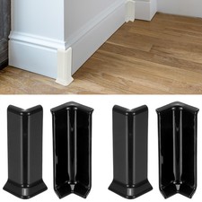 4.07 Inch 2 Inside  2 Outside Self Adhesive Baseboard Corner Blocks Black 