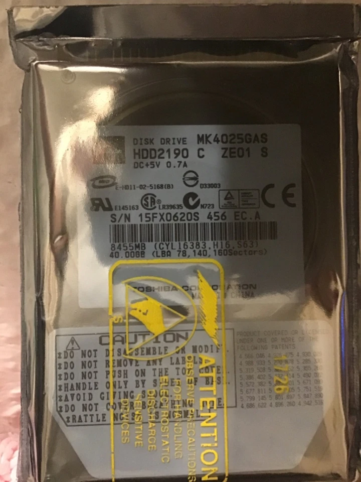 Toshiba MK4025GAS (HDD2190) 4200 RPM 2.5" PATA/IDE Internal Hard Drive HDD NEW - Image 3 of 4