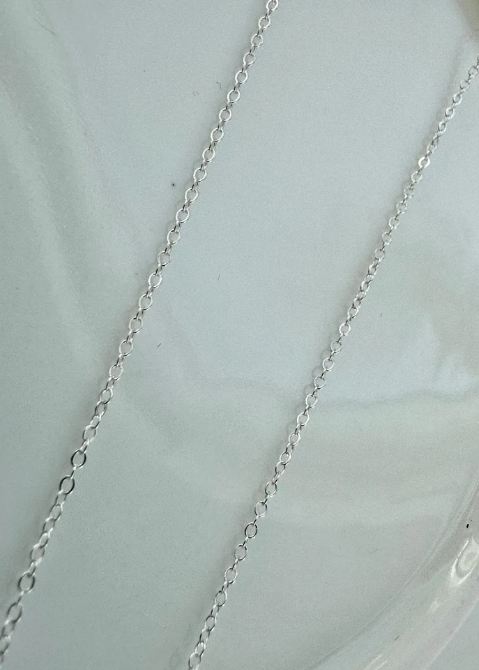 Cadena cable plano de plata de ley .925 de 1,5 mm x 1,2 mm se vende a pie (P2305) Foto 3 de 4