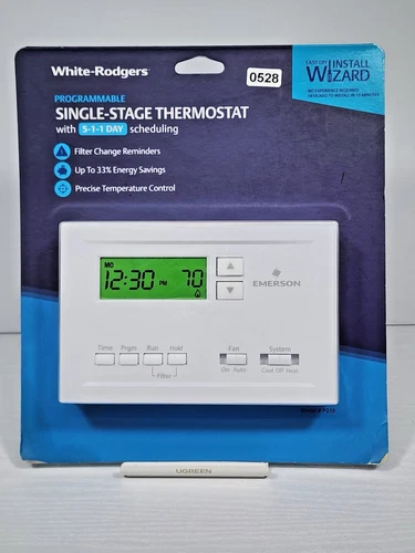 White-Rodgers Programmable Single Stage Thermostat with 5-1-1 Scheduling P210
