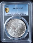 1887 Morgan Silver Dollar - PCGS MS 67 - Gold Shield