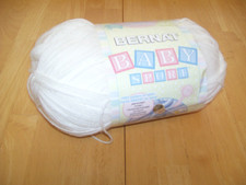 New Bernat Baby Sport Jumbo Yarn Skein White Blanket Crochet Knitting