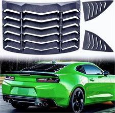 Fit Chevy Camaro 2010-2015 Rear + Side Window Louvers Sun Shade Windshield Cover