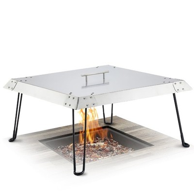 Fire Pit Heat Deflector Stainless Steel Outdoor Heat Shield for Tabletop Stove