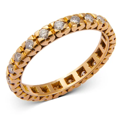 18K 750 Gold Full Eternity Memory Ring RS 51 0,84 Ct.T. Diamonds Brilliant new - Bild 1 von 4