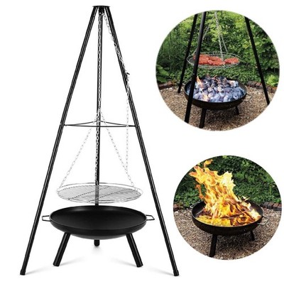Dreibein Schwenkgrill mit Feuerschalel Grill Feuerkorb Holzkohle Grillgalgen BBQ