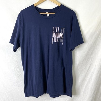 Life Is Beautiful Crew Teeshirt 2018 Adult Extra Large XL Blue Shirt