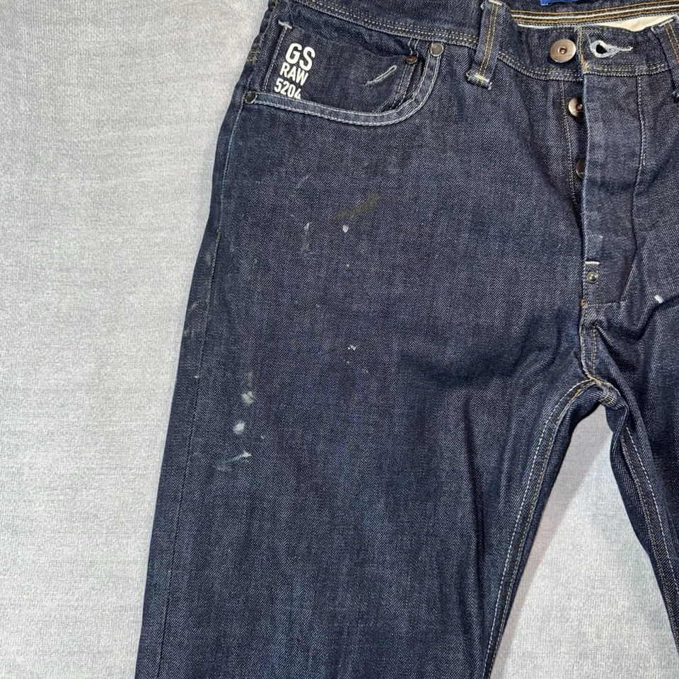 G Star Raw Attacc Jeans Mens 36x36 Fits 34x34 Blue Denim Loose Fit Distressed - Image 3 of 4