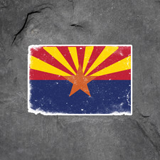 Arizona Sticker Vinyl Decal Distressed State Flag Retro Southwest USA