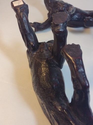 Set-2 Metal Large Cat Panther, Lion, Figurine Sculpture Statue 11"X5" - Picture 11 of 18
