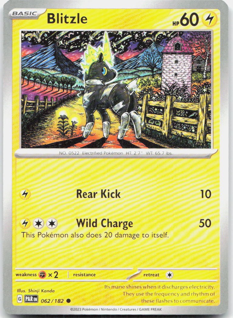 Blitzle 062/182 SV04 Paradox Rift C NM Pokémon — English