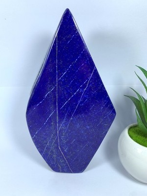 3,54 Pfund Lapislazuli Freeform polierter Trommel, raues Heilkristallprobe