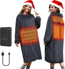 Wearable Heated Blanket Hoodie with 16000 Mah Battery,Cordless Heating Throw,Ele