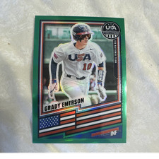 Panini 2026 USA Baseball Stars & Stripes Grady Emerson Green Prizm #155