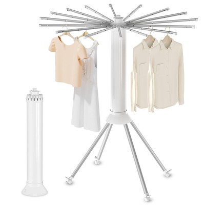 Four-Legged Clothes Drying Rack, Portable and Foldable Space Saving Laundry D...