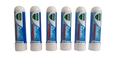 6 x Vicks Inhaler Allergy Cold Nasal Blocked Nose Relief Congestion 0.5ml Each