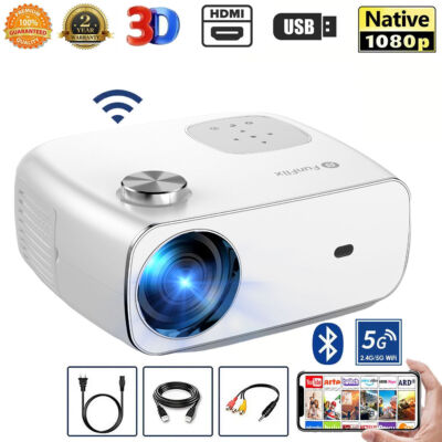 4K Projector 65000LMS 1080P 3D 5G WiFi Bluetooth Video Home Theater 250'' Display