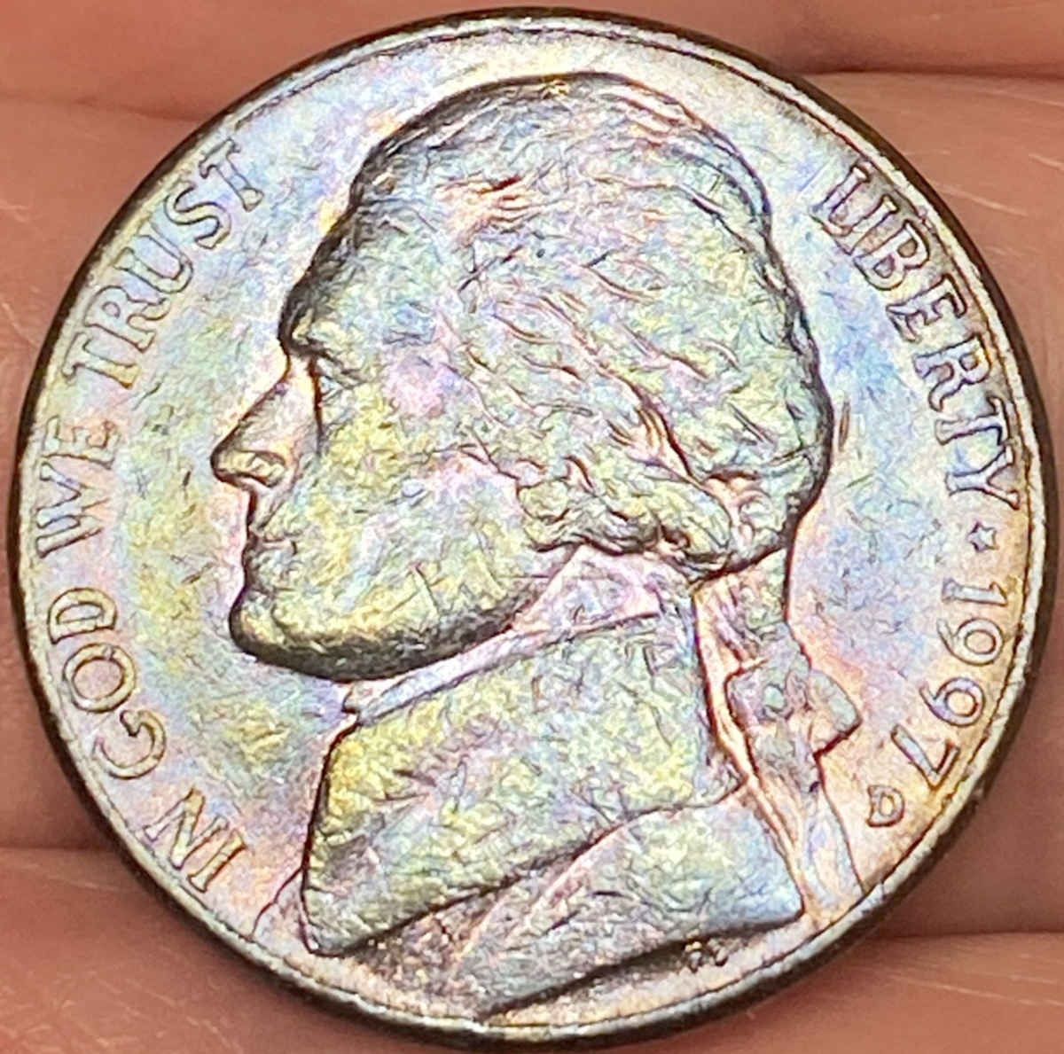 1997-D Jefferson Nickel Brilliant Rainbow Toned Coin #4 | eBay