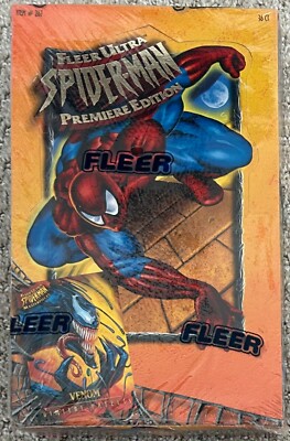 1995 Fleer Ultra Factory Sealed Unopened Spiderman Premiere Edition Box 36 Packs