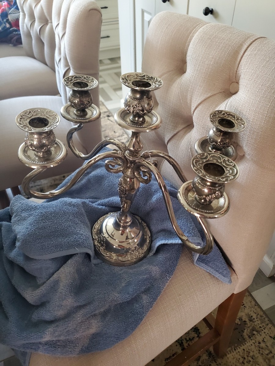 Vintage Godinger Gsa Silver Plated Five Light Candelabara Candle