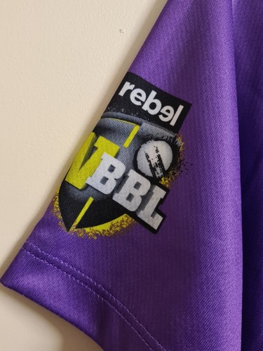 Hobart Hurricanes Majestic Ladies Size 16 Shirt Purple Rebel WBBL Cricket Jersey - Picture 7 of 8