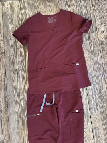 Figs Scrubs Technical Collection Set Burgundy Women’s/Men’s Size XS - Picture 4 of 20
