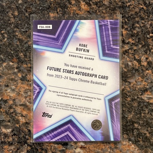 2023-24 Kobe Bufkin Topps Chrome Future Stars Rc Auto SSP #d /25 Orange Retail - Bild 3 von 3